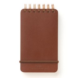 I105DB Grain Notebook Small A6 Dark Brown