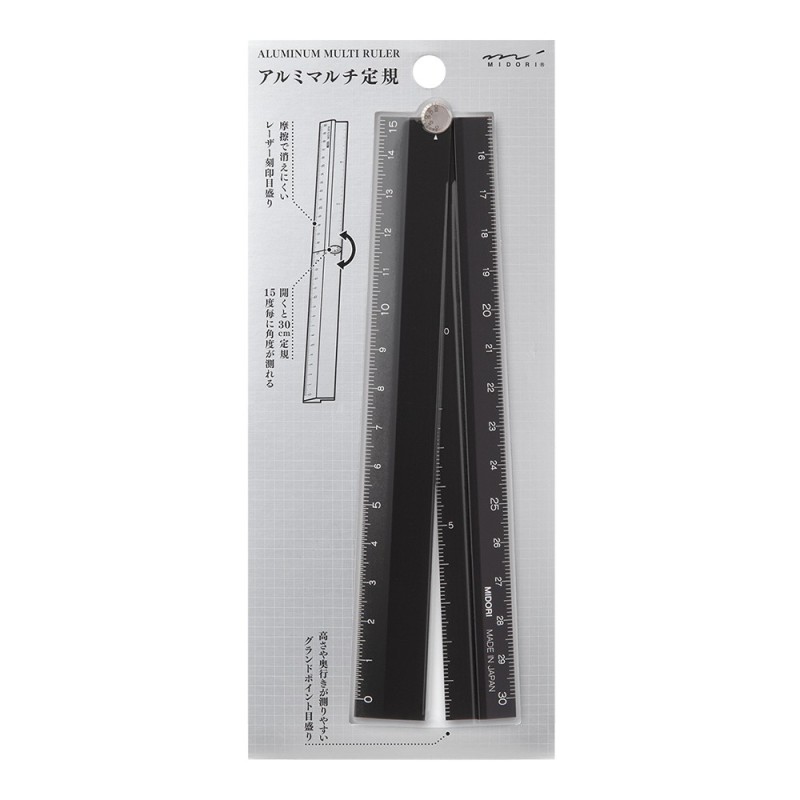 I106BK Aluminium Multi-Ruler Black