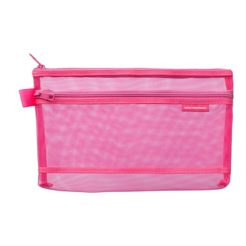 I203PK Mesh Pen Pouch Medium Pink