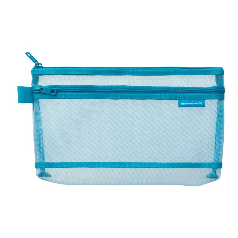 I203BL Mesh Pen Pouch Medium Blue