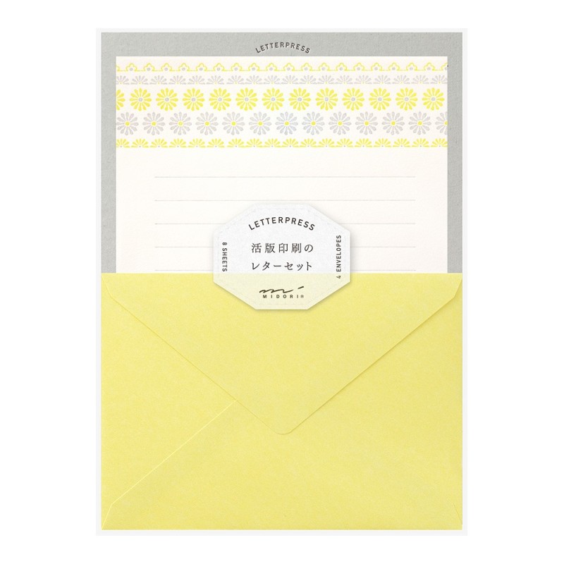 I208YF Letter Set Yellow Flower