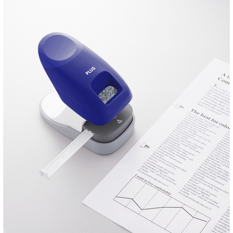 PL009BL Desktop Staple Free Stapler Blue