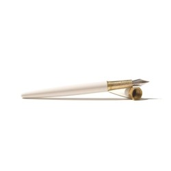 FW005CG Brush Fountain Pen Medium Nib Creme Glacee White