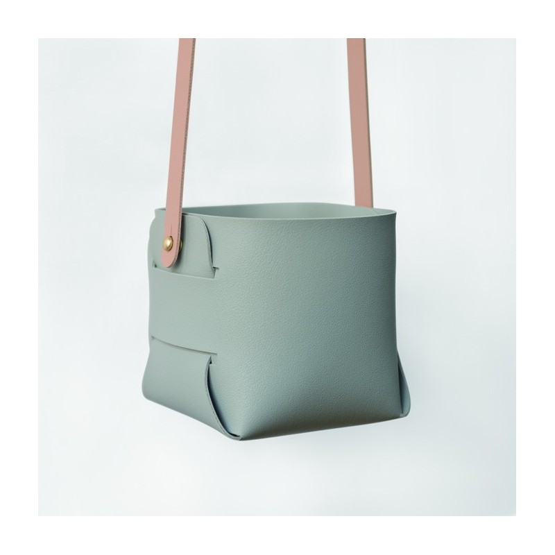 AM020GY Soft Vegan Leather Pot Grey