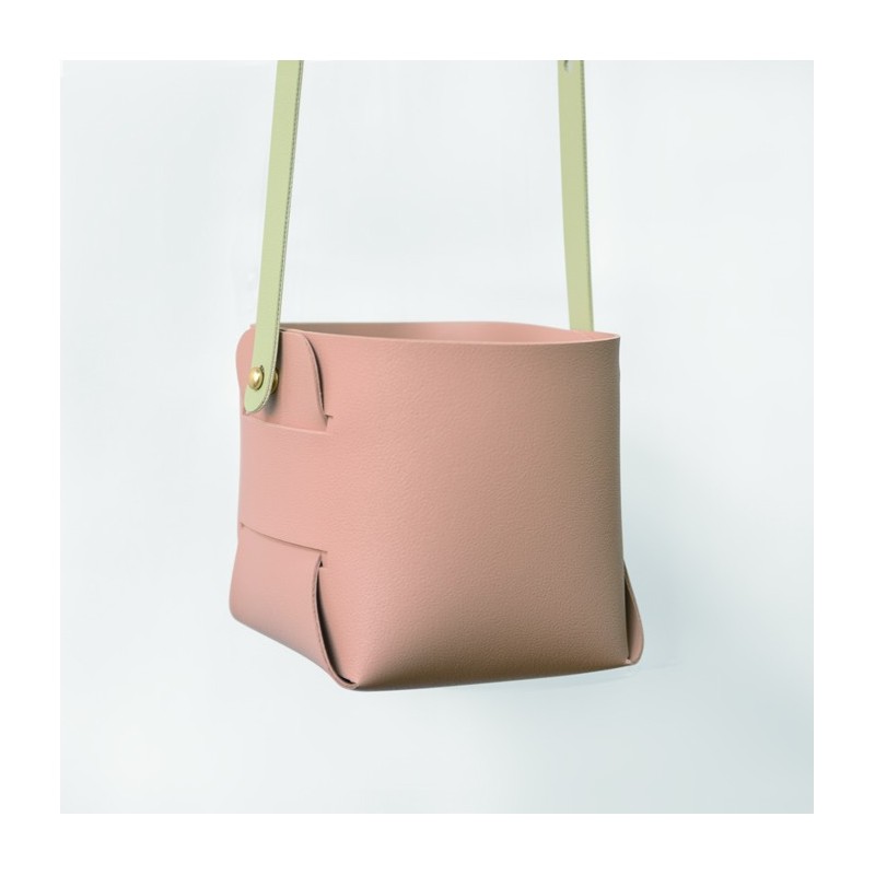 AM020RB Soft Vegan Leather Pot Red Beige