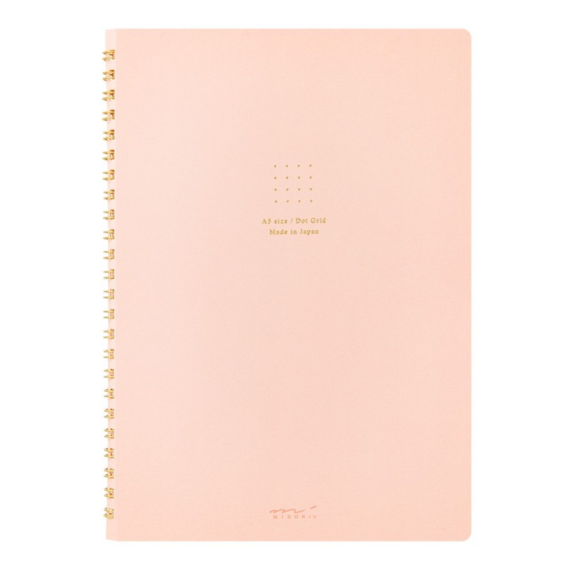 I257PK Colour Dot Grid A5 Ring Notebook Pink