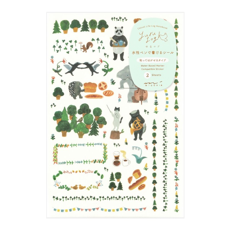 I275FA Yuru Log Sticker Sheets (2) Forest Animals