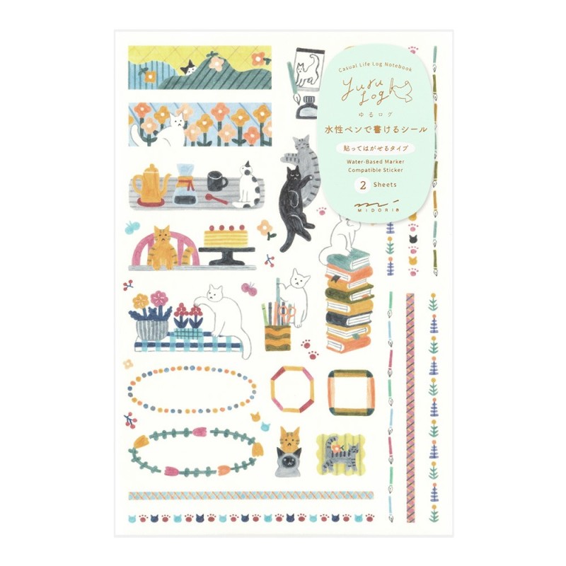I275CT Yuru Log Sticker Sheets (2) Cat