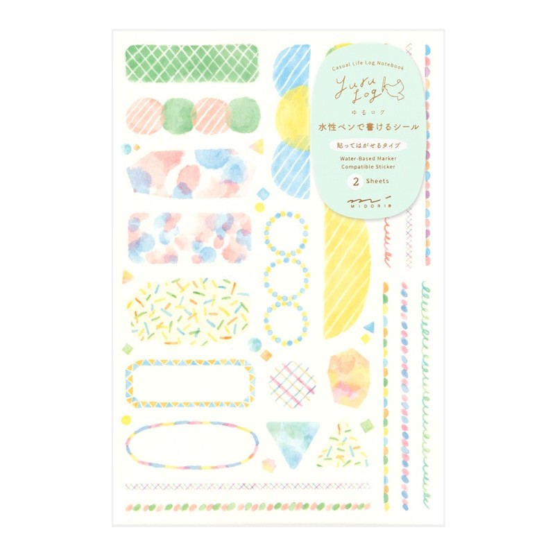 I275WC Yuru Log Sticker Sheets (2) Watercolour