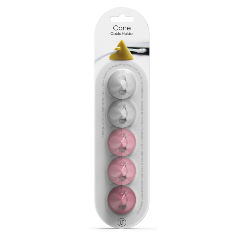 RECH0401 Cone Cable Holder 5-Pack Pink