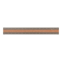 I107GY Aluminium Ruler Grey with Wood