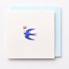EAGN1778 White Mini Blank Card Bird