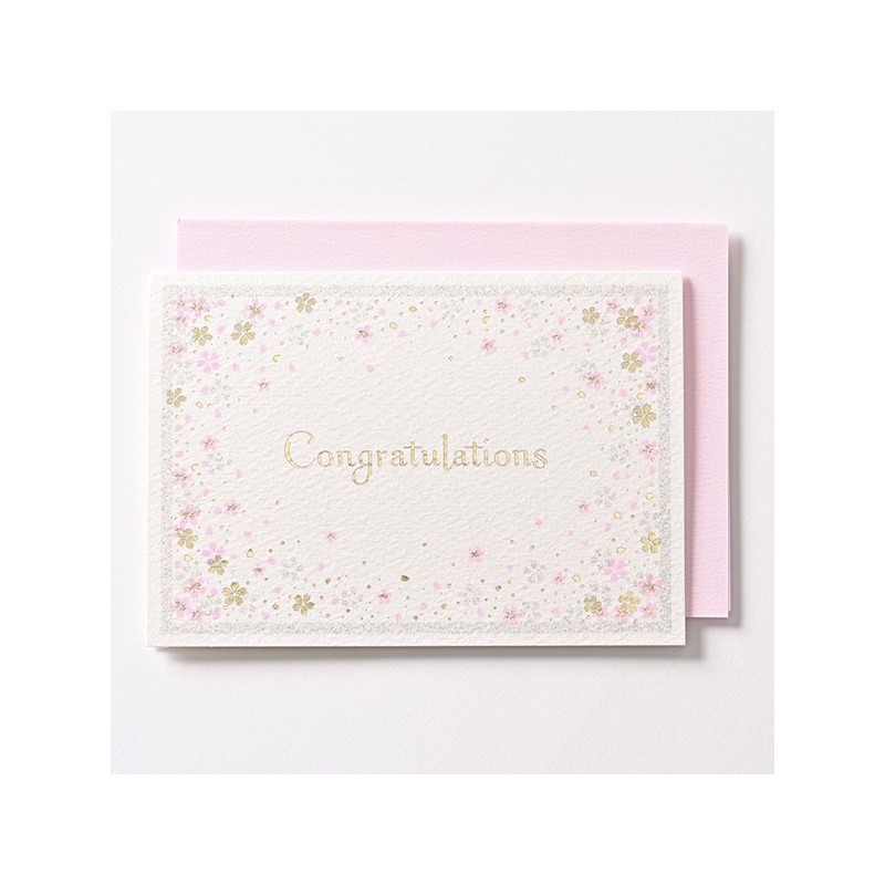 EAGC1102 White Congratulations Card Cherry Blossom