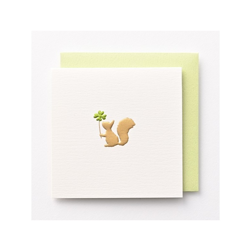 EAGN1780 White Mini Blank Card Squirrel