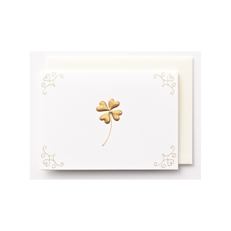 EAGN1902 White Mini Blank Card Clover
