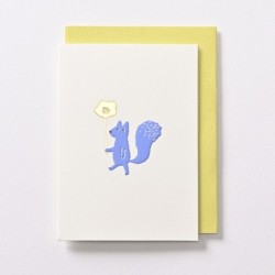 EAGN1916 Cream Mini Blank Card Squirrel