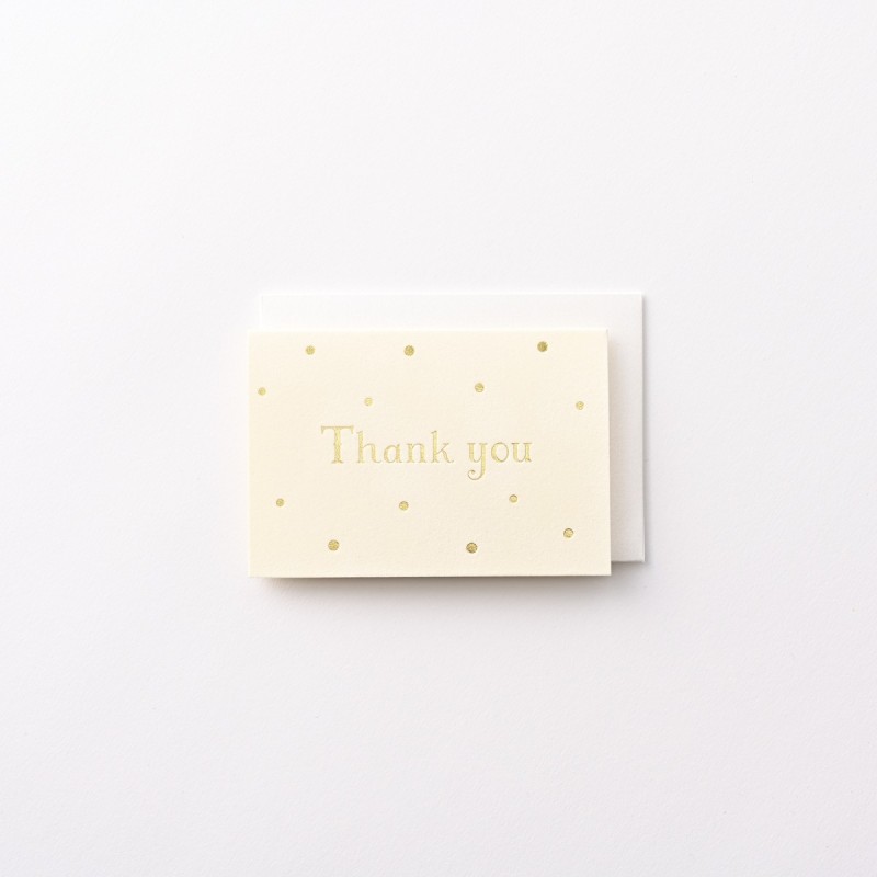 EAGT1365 Cream Mini Thank you Card Dots