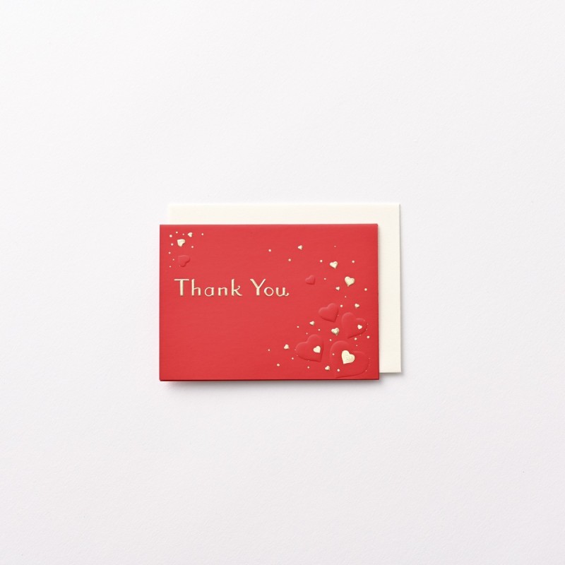 EAGV3908 Red Mini Thank you Card Hearts