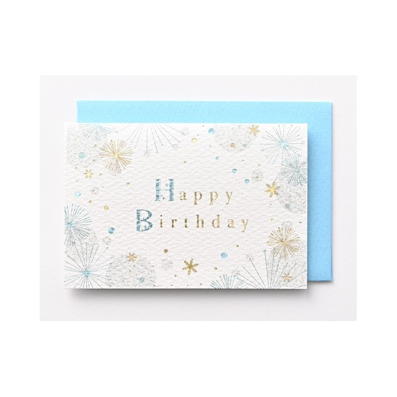 EAGB2067 Blue Mini Birthday Card Fireworks