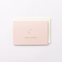 EAGB1996 Pink Birthday Card Rabbit