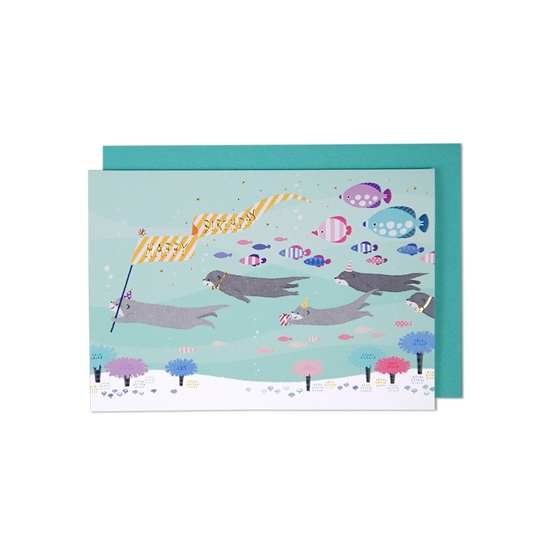 EAGB1922 Green Birthday Card Ocean