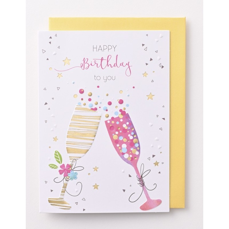 EAGB2056 Beige Birthday Card Cheers