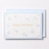 EAGB2104 Blue Silk Birthday Card Blossoms
