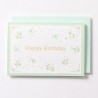EAGB2106 Green Silk Birthday Card Blossoms