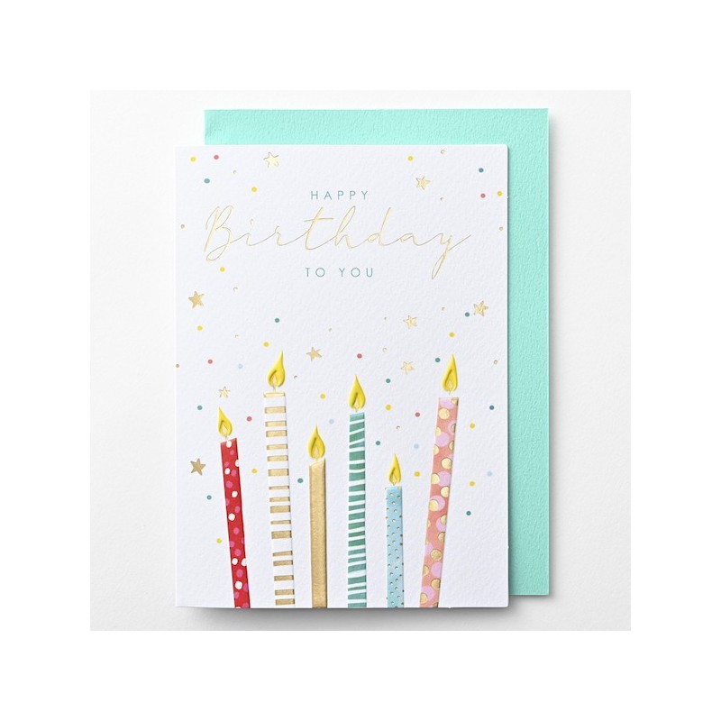 EAGB2009 Green Birthday Card Candles