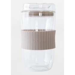 PO008LB Vidro Glass Cup 330ml Latte Beige