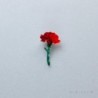 TU012RD Pixel Flower Badge Red Carnation