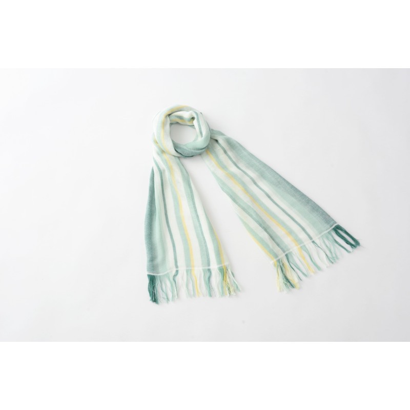 OR002GR Striped Scarf Green