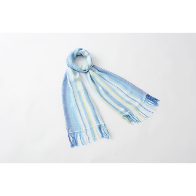 OR002BL Striped Scarf Blue