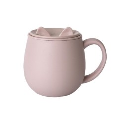 PO013PK Neko Cat Mug with Lid Pink