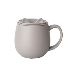 PO013GY Neko Cat Mug with Lid Grey
